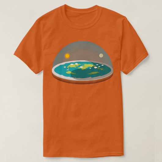 Flat Earth Society Flat Earth Map Model Globe T-Shirt (Design vorne)