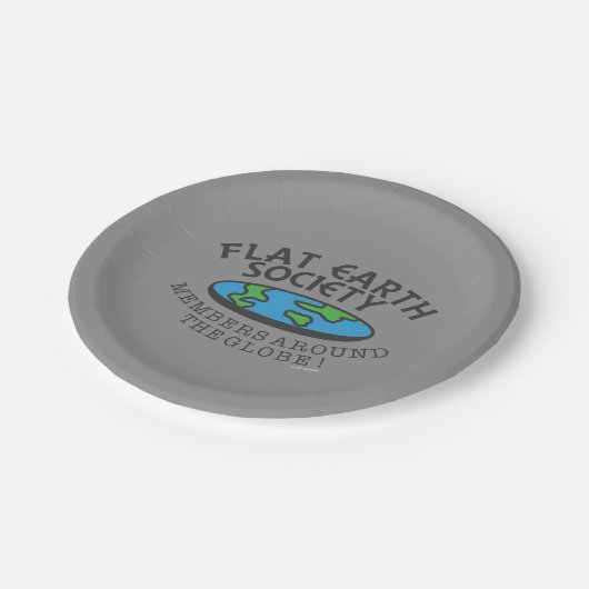Flat Earth Society-Mitglieder auf der ganzen Welt Pappteller (Schrägansicht)
