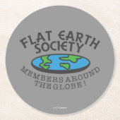 Flat Earth Society-Mitglieder auf der ganzen Welt Runder Pappuntersetzer (Vorderseite)