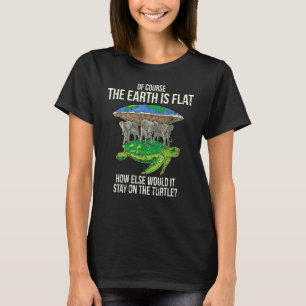 Flat Earth Society Turtle Elefanten Männer Frauen T-Shirt