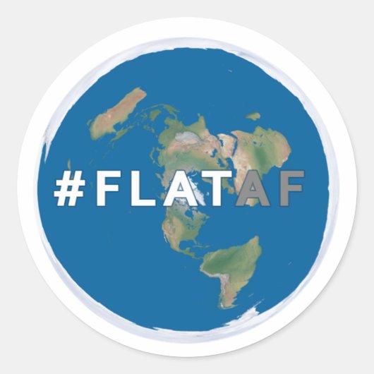 Flat Earth Sticker | #flataf (Vorderseite)