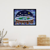 Flat Earth Theory Pop Art Poster (Küche)