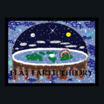 Flat Earth Theory Pop Art Poster<br><div class="desc">Farbenfrohe,  handbemalte Pop-Kunstdesign-Flacherde-Theorie Plakatwände Kunst.</div>