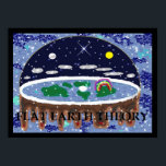 Flat Earth Theory Pop Art Poster<br><div class="desc">Farbenfrohe,  handbemalte Pop-Kunstdesign-Flacherde-Theorie Plakatwände Kunst.</div>