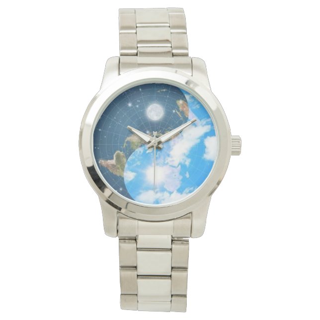Flat Earth Yin Yang Watch - Männer Armbanduhr (Vorderseite)
