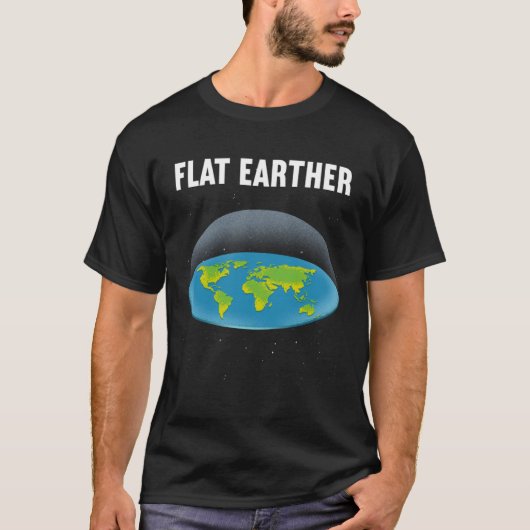 Flat Earther Flat Earth Map Conspiracy T-Shirt (Vorderseite)