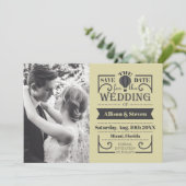 Flat Elegant Save the Date Wedding Card (Stehend Vorderseite)