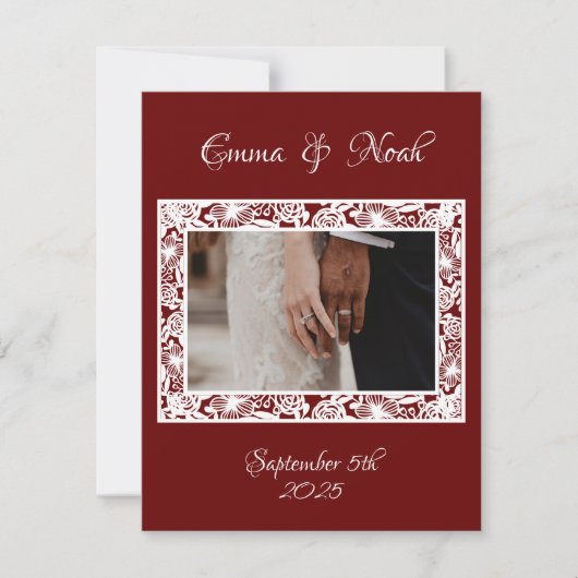 Flat Foto Template Hochzeit Vielen Dank Card Maroo Save The Date (Vorderseite)