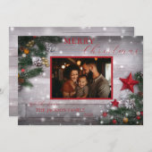 Flat Frohe Weihnachtskarte mit Foto und Umschlag Einladung (Vorne/Hinten)