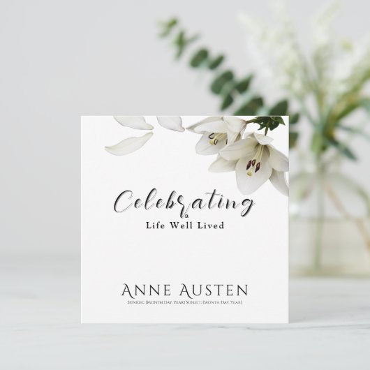 Flat Funeral Thank You Card - Editable Dankeskarte (Stehend Vorderseite)