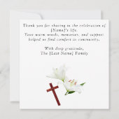 Flat Funeral Thank You Card - Editable  Dankeskarte (Rückseite)