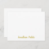 Flat für benutzerdefinierten, goldkalligraphierten mitteilungskarte (Vorne/Hinten)