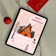 Flat Greeting Card "Cosy Christmas" handgezeichnet