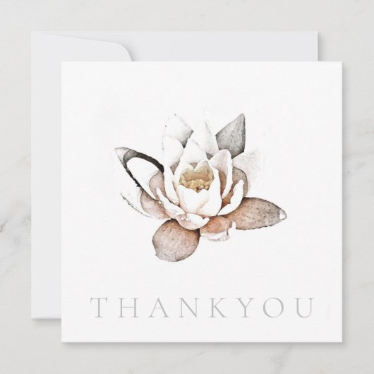 FLAT GREETING CARD : DANKE : WHITE LOTUS (Vorderseite)