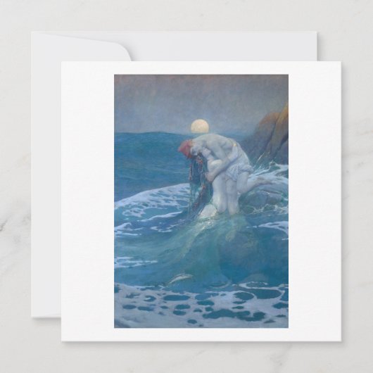FLAT GREETING CARD : DIE MERMAID : HOWARD PYLE KARTE (Vorderseite)