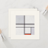 FLAT GREETING CARD : PIET MONDRIAN : GRAY-RED 1935 KARTE (Vorderseite/Rückseite Beispiel)