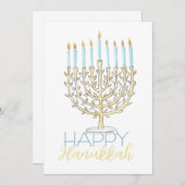 Flat Hanukkah Card Feiertagskarte (Vorne/Hinten)