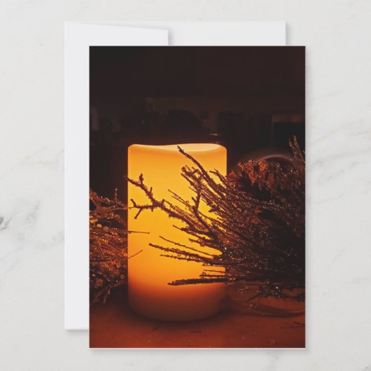 Flat Holiday Candle Card Feiertagskarte (Vorderseite)