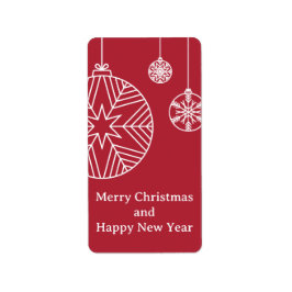 Flat Holiday Card Adressaufkleber