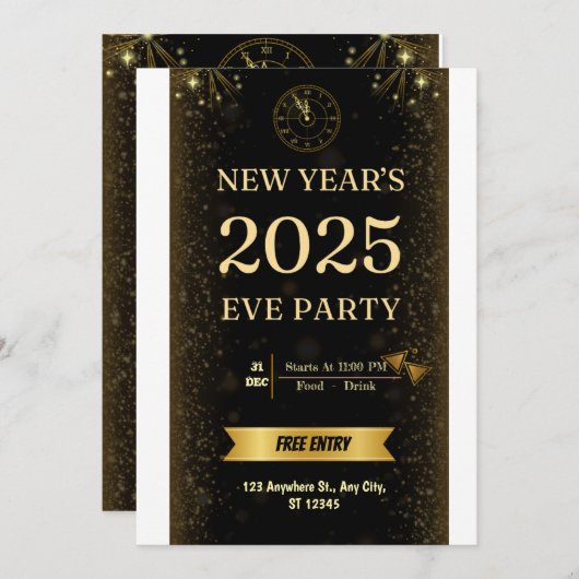 Flat Holiday Card Feiertagskarte (Vorne/Hinten)