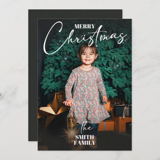 Flat Holiday Card Feiertagskarte (Vorne/Hinten)