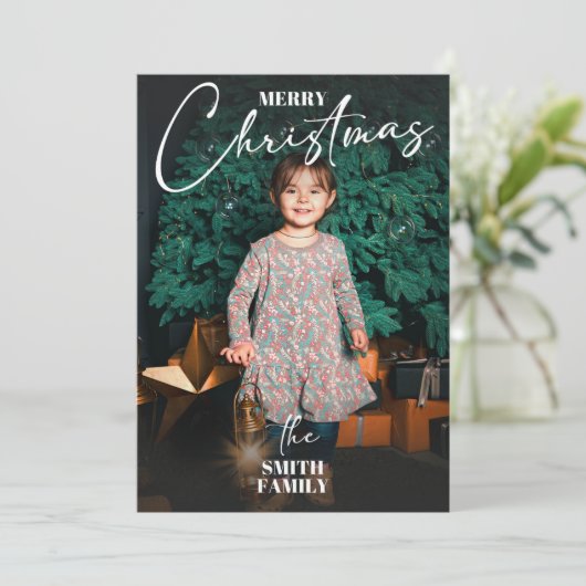 Flat Holiday Card Feiertagskarte (Stehend Vorderseite)