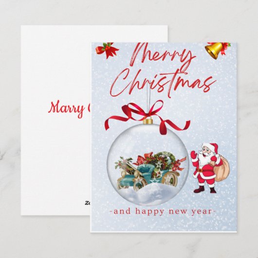 Flat Holiday Card Feiertagskarte (Vorne/Hinten)