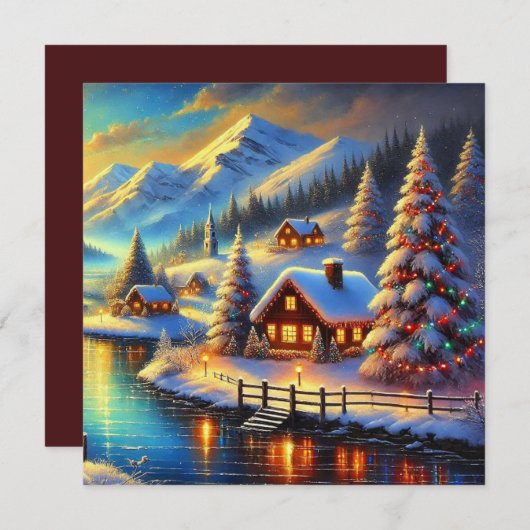 Flat Holiday Card Feiertagskarte (Vorne/Hinten)