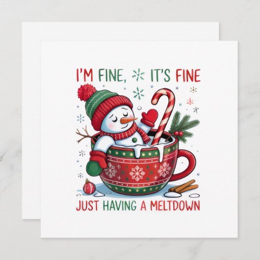 Flat Holiday Card Feiertagskarte (Vorne/Hinten)