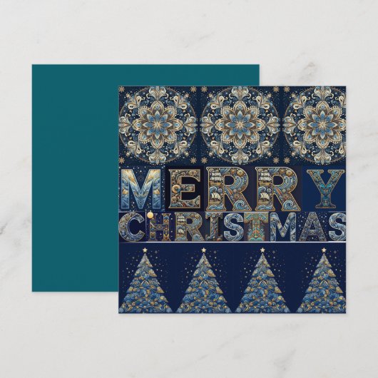 Flat Holiday Card Feiertagskarte (Vorne/Hinten)