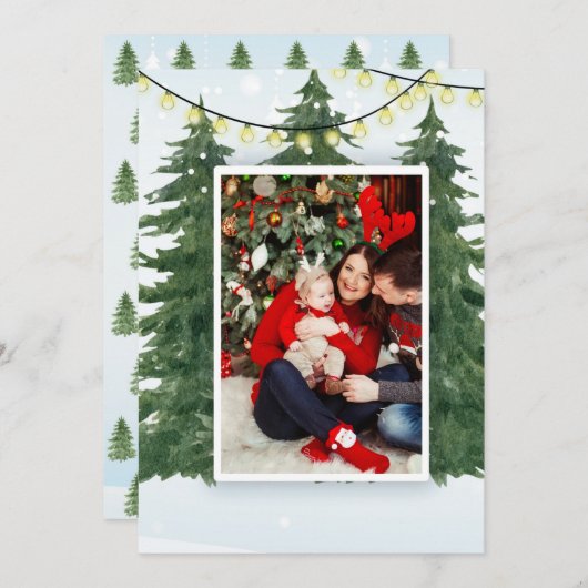 Flat Holiday Card Feiertagskarte (Vorne/Hinten)