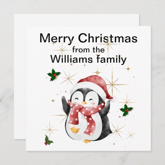 Flat Holiday Card Feiertagskarte (Vorne/Hinten)