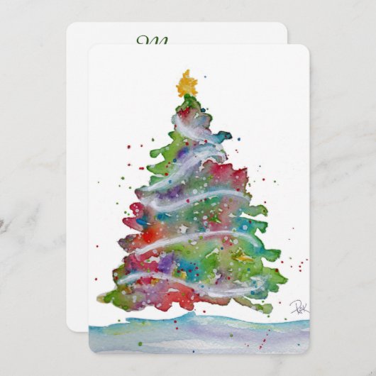 Flat Holiday Card Feiertagskarte (Vorne/Hinten)