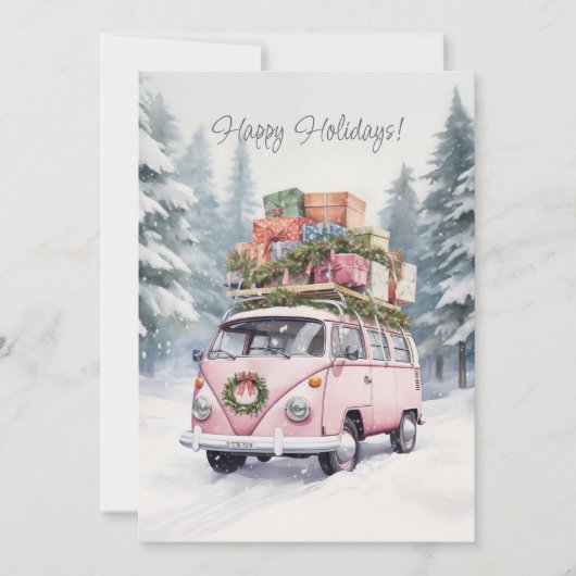 Flat Holiday Card Feiertagskarte (Vorderseite)