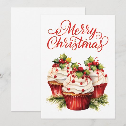 Flat Holiday Card Feiertagskarte (Vorne/Hinten)