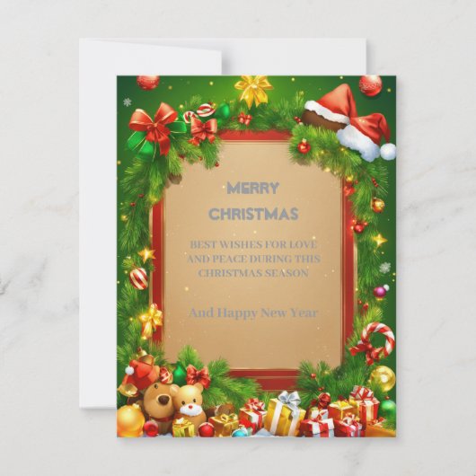 Flat Holiday Card Feiertagskarte (Vorderseite)