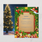 Flat Holiday Card Feiertagskarte (Vorne/Hinten)