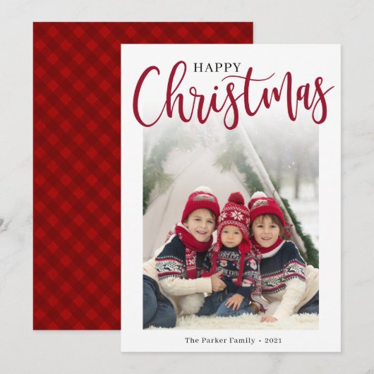 Flat Holiday Card Feiertagskarte (Vorne/Hinten)