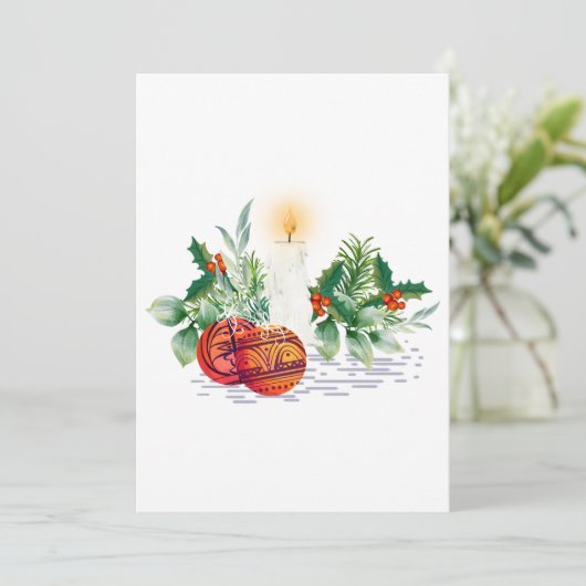 Flat Holiday Card Feiertagskarte (Stehend Vorderseite)