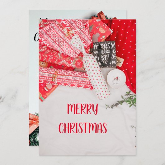 Flat Holiday Card Frohe Weihnachten (Vorne/Hinten)