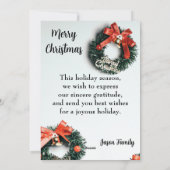 Flat Holiday Card Frohe Weihnachten (Rückseite)