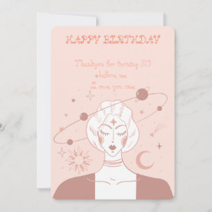 Flat Holiday Card Happy 50. Geburtstag Mystik Feiertagskarte