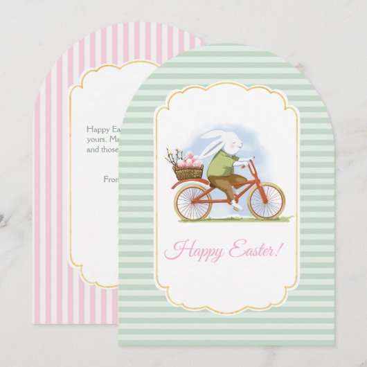 Flat Holiday Card "Happy Easter" . Einladung (Vorne/Hinten)