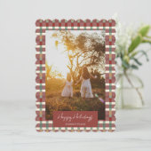 Flat Holiday Card Happy Holidays Feiertagskarte (Stehend Vorderseite)