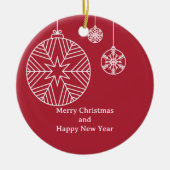Flat Holiday Card Keramik Ornament (Vorne)