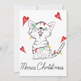 Flat Holiday Card Meining Christmas Cat Feiertagskarte