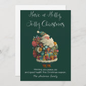 Flat Holiday Card mit Santa Feiertagskarte (Vorne/Hinten)