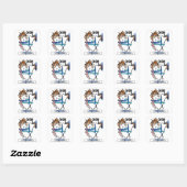 Flat Holiday Card Quadratischer Aufkleber (Blatt)