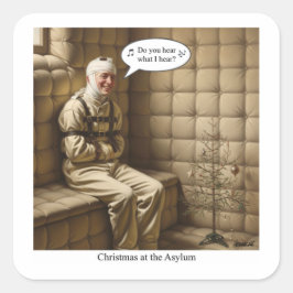 Flat Holiday Card Quadratischer Aufkleber