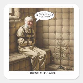 Flat Holiday Card Quadratischer Aufkleber